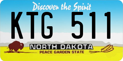 ND license plate KTG511