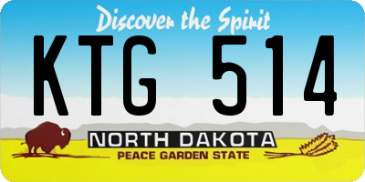 ND license plate KTG514