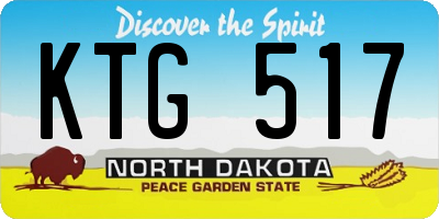 ND license plate KTG517