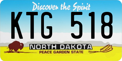 ND license plate KTG518