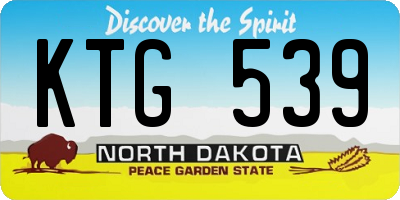 ND license plate KTG539