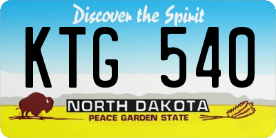 ND license plate KTG540