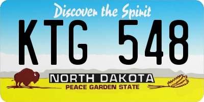 ND license plate KTG548