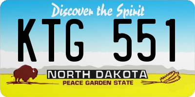 ND license plate KTG551
