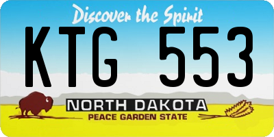 ND license plate KTG553