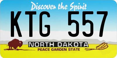 ND license plate KTG557