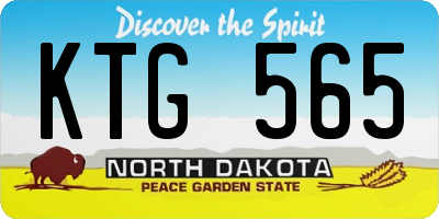 ND license plate KTG565