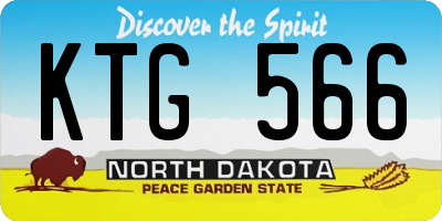 ND license plate KTG566