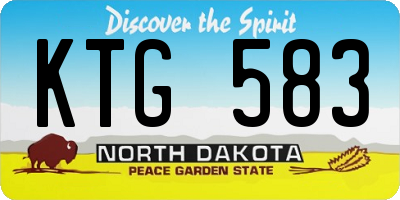 ND license plate KTG583