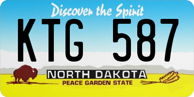 ND license plate KTG587