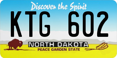 ND license plate KTG602