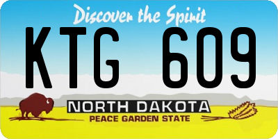 ND license plate KTG609