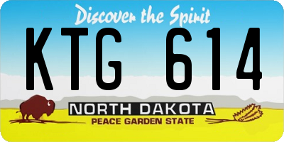ND license plate KTG614