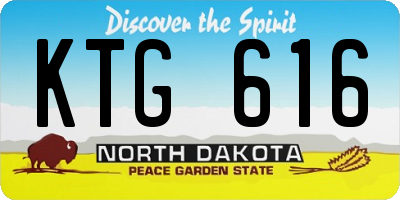 ND license plate KTG616