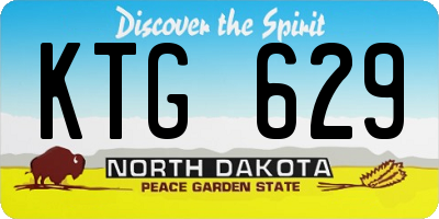 ND license plate KTG629