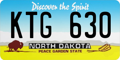 ND license plate KTG630