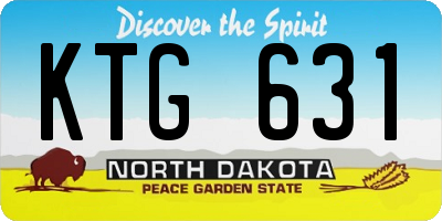 ND license plate KTG631