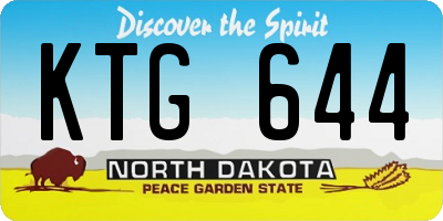 ND license plate KTG644