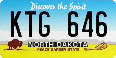 ND license plate KTG646