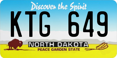 ND license plate KTG649