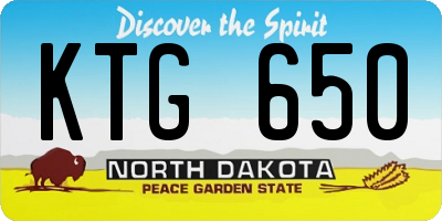 ND license plate KTG650