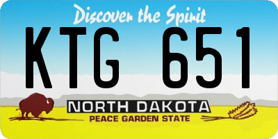 ND license plate KTG651