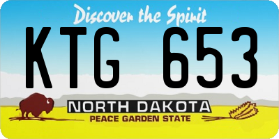 ND license plate KTG653