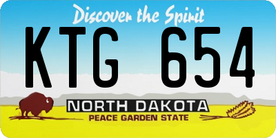 ND license plate KTG654