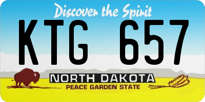 ND license plate KTG657