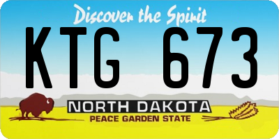 ND license plate KTG673