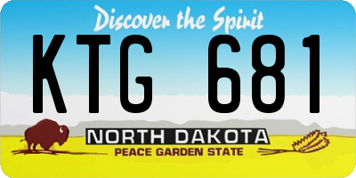 ND license plate KTG681