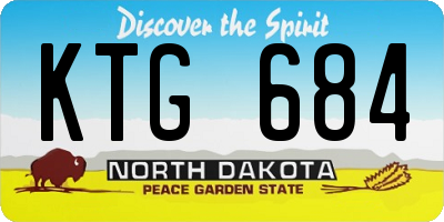 ND license plate KTG684
