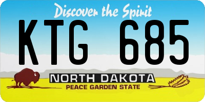 ND license plate KTG685