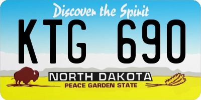 ND license plate KTG690