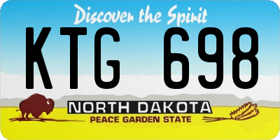 ND license plate KTG698