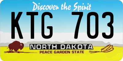 ND license plate KTG703