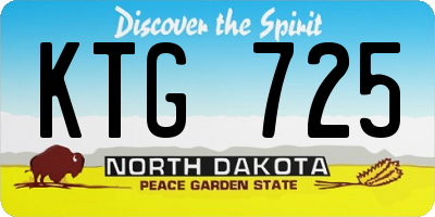 ND license plate KTG725