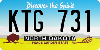 ND license plate KTG731