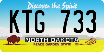 ND license plate KTG733