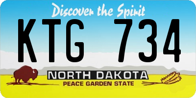 ND license plate KTG734