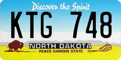 ND license plate KTG748