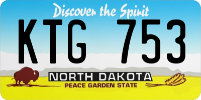 ND license plate KTG753