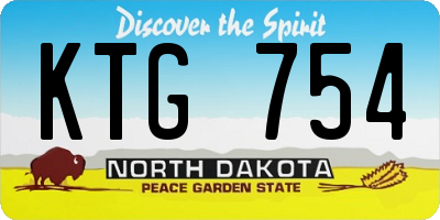 ND license plate KTG754