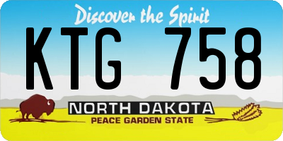 ND license plate KTG758