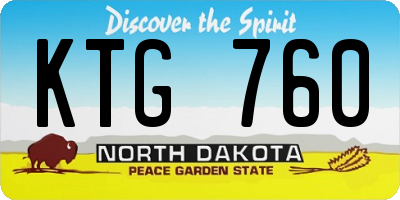ND license plate KTG760