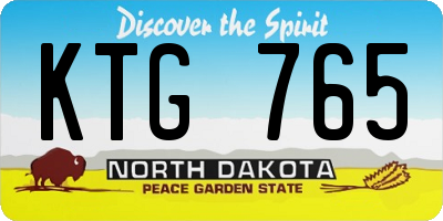 ND license plate KTG765