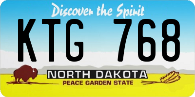 ND license plate KTG768