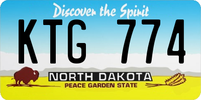 ND license plate KTG774