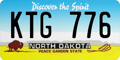 ND license plate KTG776