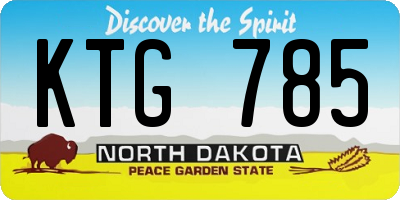 ND license plate KTG785